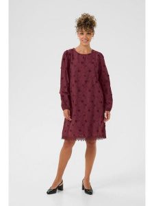 Cream Sukienka w kolorze bordowym rozmiar: 34. Czerwone sukienki Cream, na co dzień, z aplikacjami, z bawełny, bez kołnierzyka, bez ramiączek, midi, proste. Za 173,99 zł.
