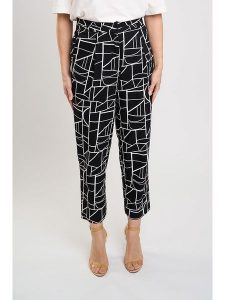 Marks & Spencer Spodnie w kolorze czarno-białym rozmiar: 38/L31. Czarne spodnie z wysokim stanem Marks & Spencer, bez wzorów, z materiału, z podwyższonym stanem. Za 65,85 zł.