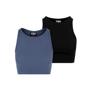 Top W Prążki Dla Kobiet (zestaw 2 Sztuk). Brązowe topy Urban Classics, xl, bez wzorów, casualowe, bez kołnierzyka, bez ramiączek. Za 75,99 zł.