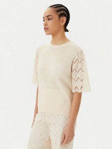TWINSET Sweter 251TP3341 Beżowy Regular Fit. Brązowe swetry klasyczne Twinset, xl, z bawełny, bez kołnierzyka. Za 569,99 zł.