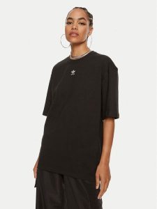 Adidas T-Shirt Essentials Boyfriend IY7321 Czarny Oversize. Czarne t-shirty ADIDAS, xs, bez wzorów, z bawełny, bez kołnierzyka, bez ramiączek. Za 109,99 zł.