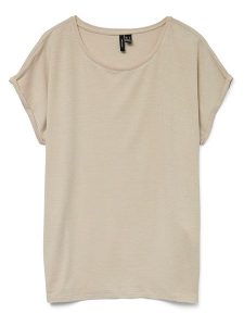Vero Moda Bluzka w kolorze beżowym rozmiar: XS. Brązowe bluzki Vero Moda, s, bez wzorów, z wiskozy, klasyczne, bez kołnierzyka, bez ramiączek. Za 43,68 zł.