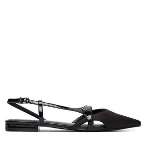 Baleriny Just Cavalli. Czarne balerinki Just Cavalli, bez wzorów, bez obcasa, bez zapięcia. Za 478,99 zł.