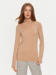 Emporio Armani Underwear Golf 164633 4F224 16355 Beżowy Slim Fit. Brązowe golfy Emporio Armani Underwear, bez wzorów, z lyocellu. Za 179,99 zł.