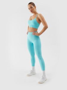 4F Legginsy treningowe szybkoschnące damskie - niebieskie S. Niebieskie legginsy 4f, bez wzorów, z dzianiny, z podwyższonym stanem, długie. W wyprzedaży za 69,99 zł.