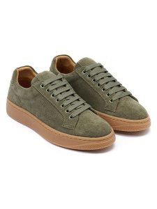 British Passport Skórzane sneakersy w kolorze khaki rozmiar: 38. Brązowe trampki British Passport, bez wzorów, bez zapięcia. Za 347,99 zł.