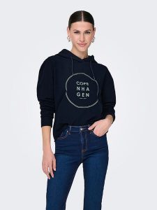 JDY Bluza w kolorze granatowym rozmiar: M. Niebieskie bluzy JDY, m, bez wzorów, z bawełny, z kapturem. Za 122,96 zł.