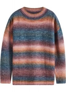 Sweter w cieniowanym kolorze, z domieszką wełny. Czerwone swetry klasyczne bonprix, bez wzorów, z wełny, bez ramiączek. Za 124,99 zł.