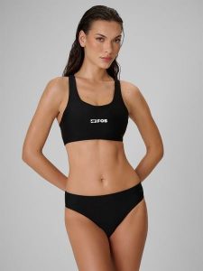 4F Góra od bikini damska - czarna S. Czarne bikini 4f, bez wzorów, z materiału. Za 79,99 zł.