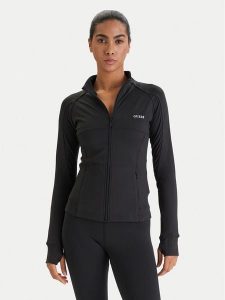 Guess Bluza V6RP15 KD952 Czarny Slim Fit. Czarne bluzy Guess, s, z aplikacjami, z syntetyku, bez kaptura. Za 349,99 zł.