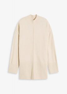 Sweter oversize. Szare swetry klasyczne bonprix, bez kołnierzyka. Za 112,99 zł.