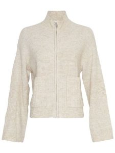 MOSS COPENHAGEN Kardigan "Lediona" w kolorze beżowym rozmiar: S/M. Brązowe kardigany Moss Copenhagen, z poliamidu. Za 184,46 zł.