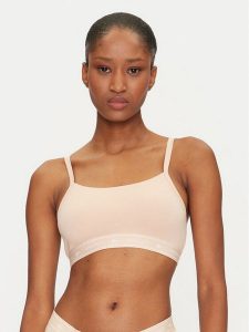 Lacoste Biustonosz top IF8166 Beżowy. Brązowe biustonosze Lacoste, xs, bez wzorów, z bawełny, bez kołnierzyka, bez ramiączek. Za 79,99 zł.