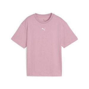Młodzieżowa koszulka Essentials Boxy PUMA Poised Pink. Czerwona bluzki Puma, m, bez wzorów, eleganckie, bez kołnierzyka, bez ramiączek. Za 79,00 zł.