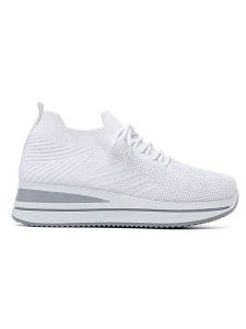 Sixth Sens Sneakersy w kolorze białym na koturnie rozmiar: 41. Białe trampki Sixth Sens, bez wzorów, z materiału, bez zapięcia. Za 96,83 zł.
