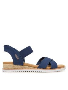 Skechers Sandały BOBS Desert Kiss - Golden Lily 114418/NVY Granatowy. Niebieskie sandały Skechers, bez wzorów, z materiału, bez obcasa, na płaskiej podeszwie, bez zapięcia. Za 289,99 zł.