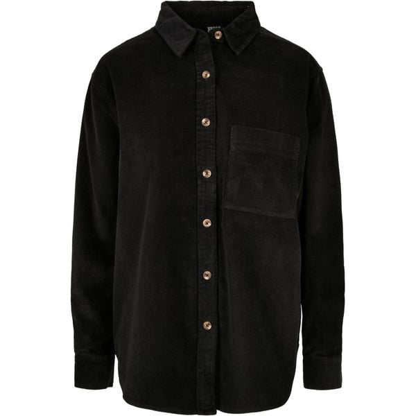 Koszula Damska Sztruks Oversized. Czarne koszule Urban Classics, xl, bez wzorów, ze sztruksu, bez kołnierzyka, bez ramiączek. Za 172,99 zł.