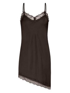 Sublevel Sukienka w kolorze ciemnobrązowym rozmiar: L/XL. Brązowe sukienki Sublevel, l, bez wzorów, z koronki, z asymetrycznym kołnierzem, bez ramiączek, midi, asymetryczne. Za 104,99 zł.