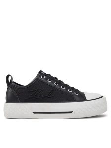 KARL LAGERFELD Trampki Kampus Max III KL60611F Czarny. Czarne trampki KARL LAGERFELD, bez wzorów, z materiału, bez zapięcia. Za 459,99 zł.