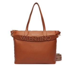 Torebka Valentino. Brązowe shopper bag Valentino, bez wzorów, bez dodatków. Za 719,99 zł.