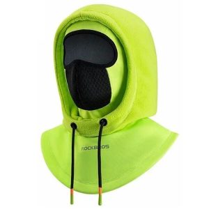 Dwuwarstwowa czapka rowerowa unisex, wiatroszczelna i ciepła. Żółte czapki ROCKBROS, bez wzorów, z elastanu, sportowe. Za 115,60 zł.