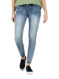 Timezone Dżinsy "Sanya" - Skinny fit - w kolorze błękitnym rozmiar: W30/L32. Niebieskie jeansy Timezone, z aplikacjami. Za 153,71 zł.