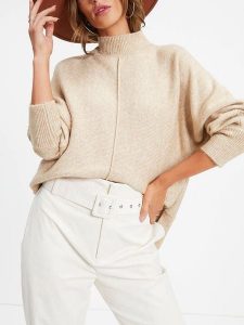 LA Angels Sweter w kolorze beżowym rozmiar: M. Brązowe swetry oversize LA Angels, m, bez wzorów, bez ramiączek. Za 184,45 zł.