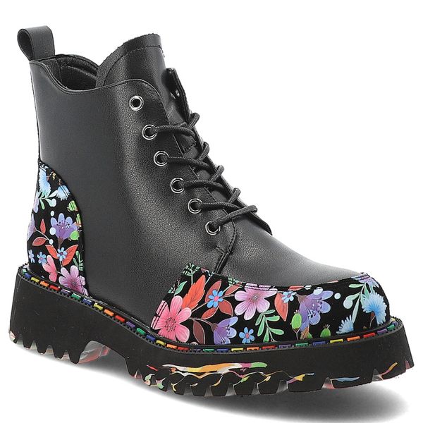 Czarne Botki Artiker Skórzane Buty Damskie. Czarne botki ARTIKER, na jesień, z aplikacjami, ze skóry, bez obcasa, bez zapięcia. Za 305,99 zł.
