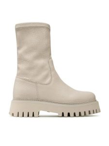 Bronx Botki 47358-G Beżowy. Brązowe botki Bronx, bez wzorów, ze skóry, bez obcasa, na płaskiej podeszwie, bez zapięcia. Za 469,99 zł.