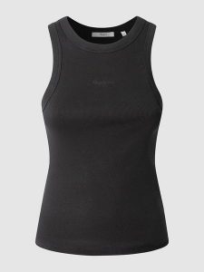 Pepe Jeans Top "Marian" w kolorze czarnym rozmiar: XS. Czarne topy Pepe Jeans, xs, bez wzorów, z jeansu, bez kołnierzyka, bez ramiączek. Za 69,99 zł.