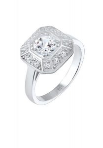 Elli PREMIUM Pierścionek zaręczynowy ze srebra próby 925 z białym topazem (0.19 ct) Pierścionki 1 ct Damski. Białe pierścionki Elli PREMIUM, z topazem, srebrne. Za 333,99 zł.