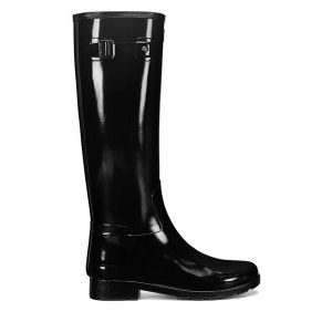 Kalosze Hunter. Czarne kalosze Hunter, bez wzorów. Za 449,99 zł.