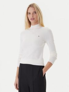 Tommy Hilfiger Sweter WW0WW47462 Écru Regular Fit. Swetry klasyczne TOMMY HILFIGER, xxl, z bawełny, bez kołnierzyka. Za 349,99 zł.