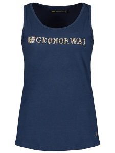 Geographical Norway Top "Jardiniere" w kolorze granatowym rozmiar: L. Niebieskie topy Geographical Norway, l, bez wzorów, z bawełny, bez kołnierzyka, bez ramiączek. Za 30,99 zł.