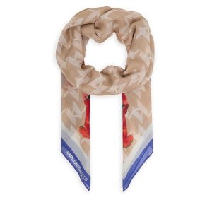 Chusta KARL LAGERFELD. Brązowe apaszki i chusty KARL LAGERFELD, bez wzorów. Za 429,99 zł.