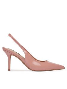 Nine West Szpilki SX005-01 Różowy. Czerwone szpilki Nine West, bez wzorów, ze skóry, bez obcasa. Za 229,99 zł.