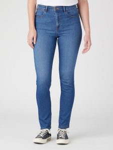 Wrangler Dżinsy "Euphoria" - Skinny fit - w kolorze niebieskim rozmiar: W29/L30. Niebieskie jeansy Wrangler, z aplikacjami, z bawełny, z podwyższonym stanem. Za 148,96 zł.