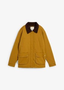 Parka oversize. Zielone kurtki bonprix, bez wzorów, ze sztruksu, bez kaptura. Za 299,99 zł.