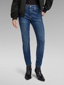 G-Star Dżinsy - Skinny fit - w kolorze niebieskim rozmiar: W28/L30. Niebieskie jeansy G-Star, z aplikacjami. Za 113,63 zł.