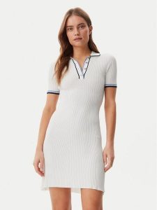 Guess Sukienka dzianinowa W5GK84Z3L10 Biały Regular Fit. Białe kombinezony Guess, l, z aplikacjami, z dzianiny, bez kołnierzyka, bez ramiączek. Za 269,99 zł.