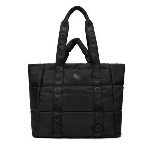 Torebka Roxy. Czarne shopper bag Roxy, bez wzorów, bez dodatków. Za 199,99 zł.