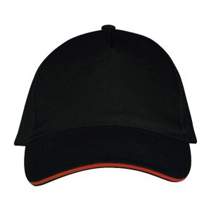 Czapka Z Daszkiem Z 5 Panelami Long Beach. Czarne czapki SOL'S, bez wzorów. Za 29,99 zł.