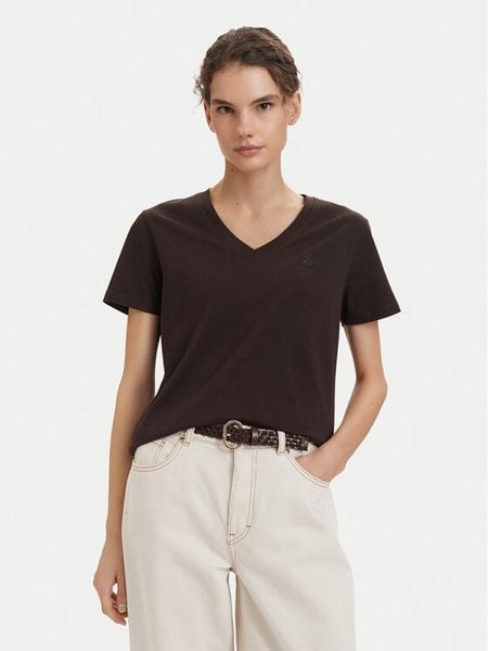 Beverly Hills Polo Club T-Shirt P-SS26W-TS5165187 Brązowy ciemny Regular Fit. Brązowe t-shirty Beverly Hills Polo Club, s, bez wzorów, z bawełny, bez kołnierzyka, bez ramiączek. Za 139,99 zł.