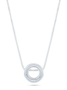 Eclat d'Argent Srebrny naszyjnik z zawieszką - dł. 39 cm rozmiar: onesize. Szare naszyjniki Eclat d'Argent, srebrne. Za 232,78 zł.