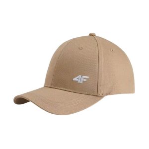 Czapka z daszkiem 4F. Brązowe czapki 4f, bez wzorów, z bawełny, klasyczne. Za 53,99 zł.