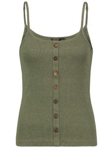 Eight2Nine Top w kolorze szarozielonym rozmiar: M. Szare topy Eight2Nine, m, bez wzorów, prążkowane, bez kołnierzyka, bez ramiączek. Za 48,95 zł.