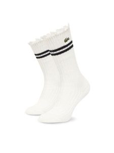 Lacoste Skarpety długie RA7788 Biały. Białe skarpetki Lacoste, bez wzorów, z bawełny. Za 159,99 zł.