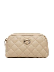 Guess Kosmetyczka PW7549 P5436 Beżowy. Brązowe kosmetyczki Guess, z aplikacjami, ze skóry, bez dodatków. Za 139,99 zł.