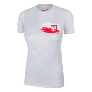 Koszulka do biegania damska z krótkim rękawem EXTREME HOBBY POLAND PRIME. Czerwone bluzki EXTREME HOBBY, xl, bez wzorów, z elastanu, sportowe, bez kołnierzyka, bez ramiączek. Za 149,00 zł.