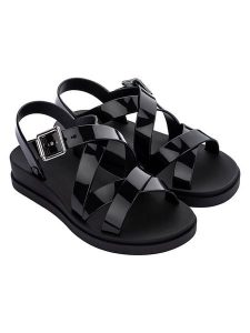 Zaxy Sandały "Plena" w kolorze czarnym na koturnie rozmiar: 39. Czarne sandały Zaxy, bez wzorów, z otwartym noskiem, bez obcasa, na koturnie, bez zapięcia. Za 73,99 zł.